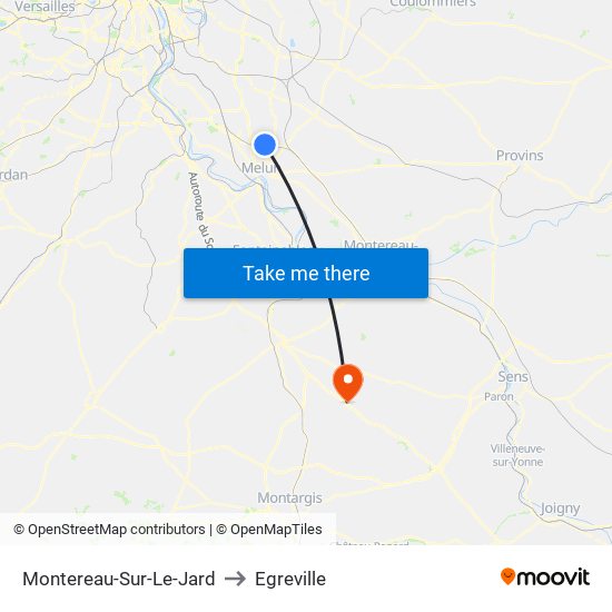 Montereau-Sur-Le-Jard to Egreville map