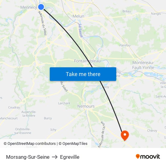 Morsang-Sur-Seine to Egreville map
