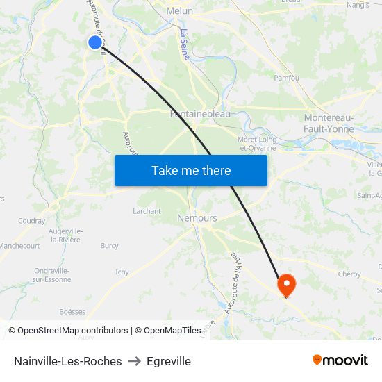 Nainville-Les-Roches to Egreville map