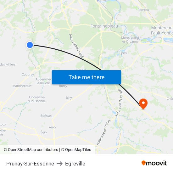 Prunay-Sur-Essonne to Egreville map