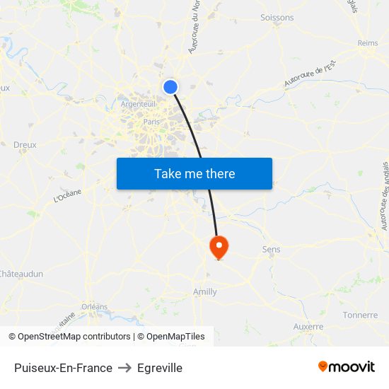 Puiseux-En-France to Egreville map