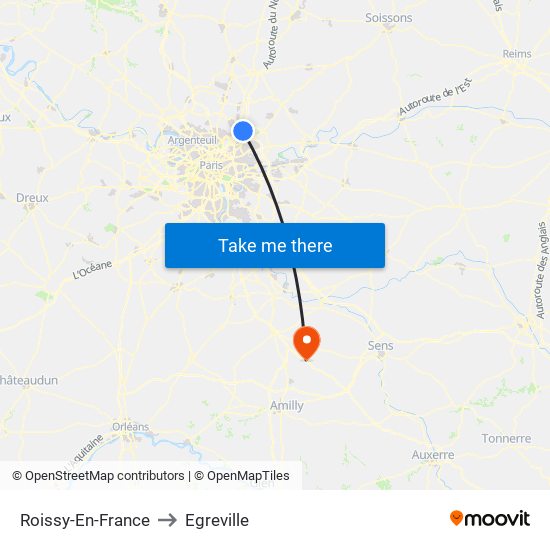 Roissy-En-France to Egreville map