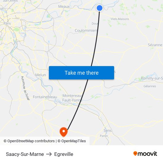 Saacy-Sur-Marne to Egreville map