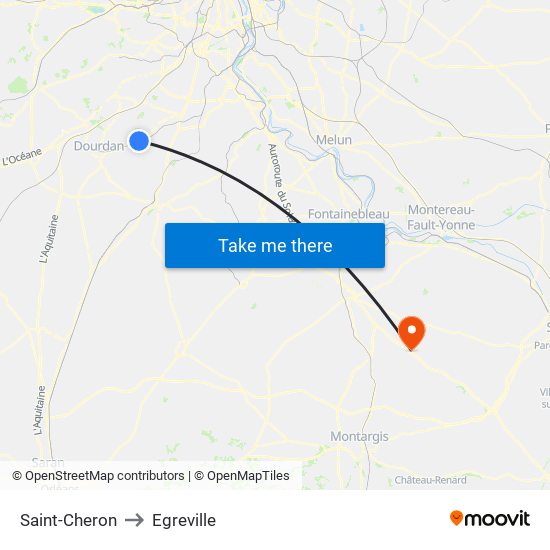 Saint-Cheron to Egreville map