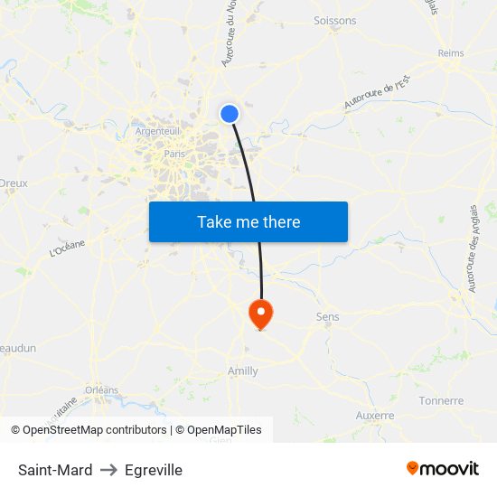 Saint-Mard to Egreville map