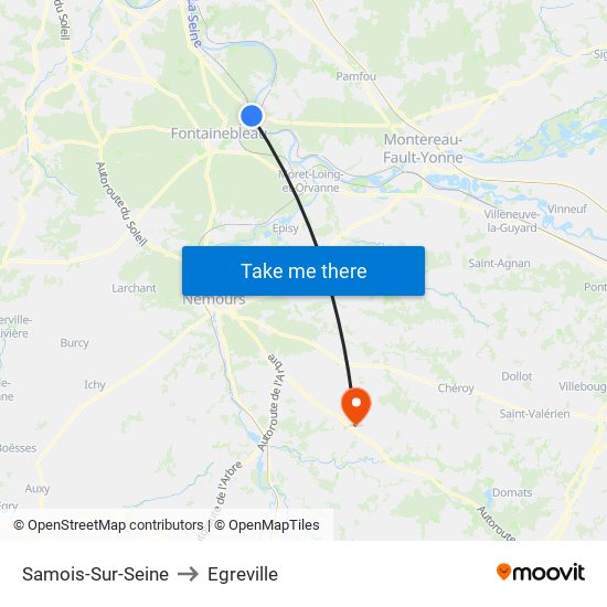 Samois-Sur-Seine to Egreville map