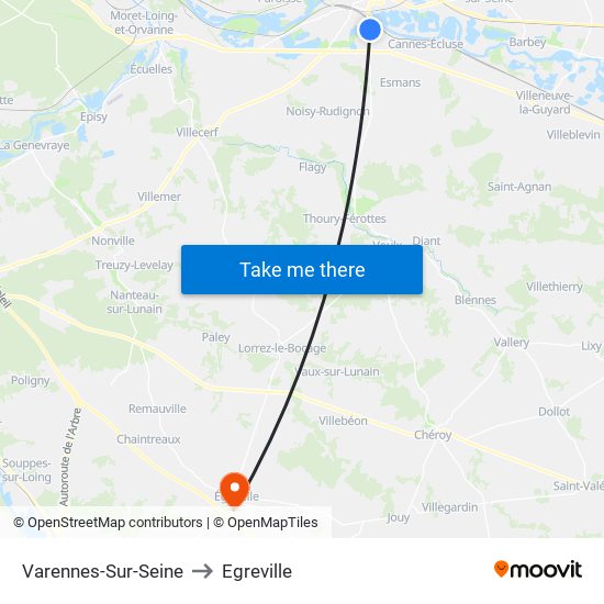 Varennes-Sur-Seine to Egreville map