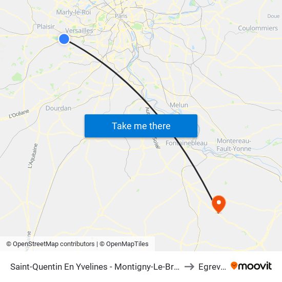 Saint-Quentin En Yvelines - Montigny-Le-Bretonneux to Egreville map