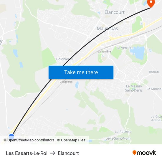Les Essarts-Le-Roi to Elancourt map