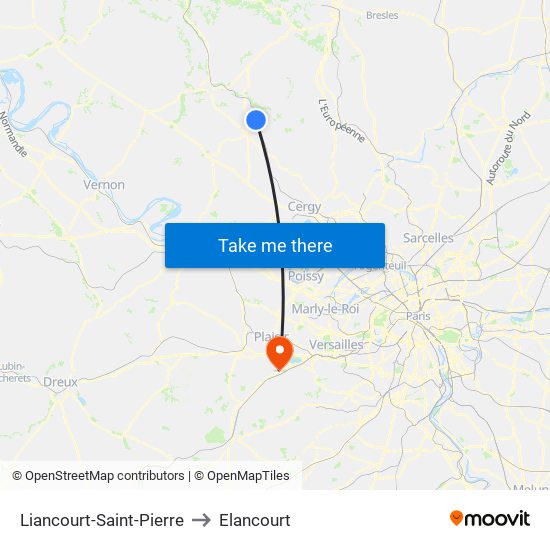 Liancourt-Saint-Pierre to Elancourt map