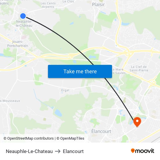 Neauphle-Le-Chateau to Elancourt map