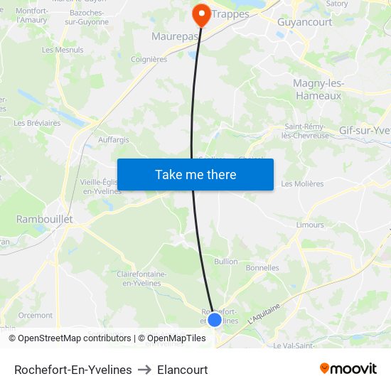 Rochefort-En-Yvelines to Elancourt map