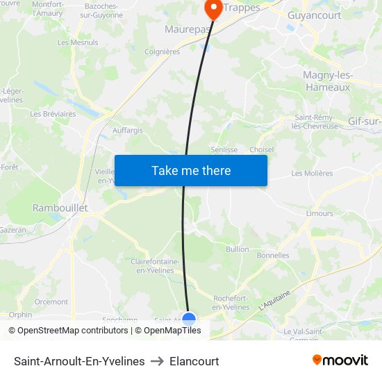 Saint-Arnoult-En-Yvelines to Elancourt map