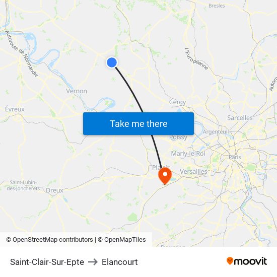 Saint-Clair-Sur-Epte to Elancourt map