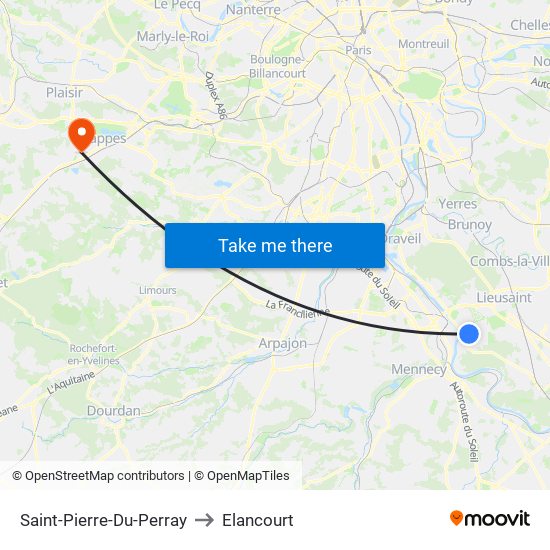 Saint-Pierre-Du-Perray to Elancourt map