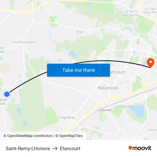 Saint-Remy-L'Honore to Elancourt map