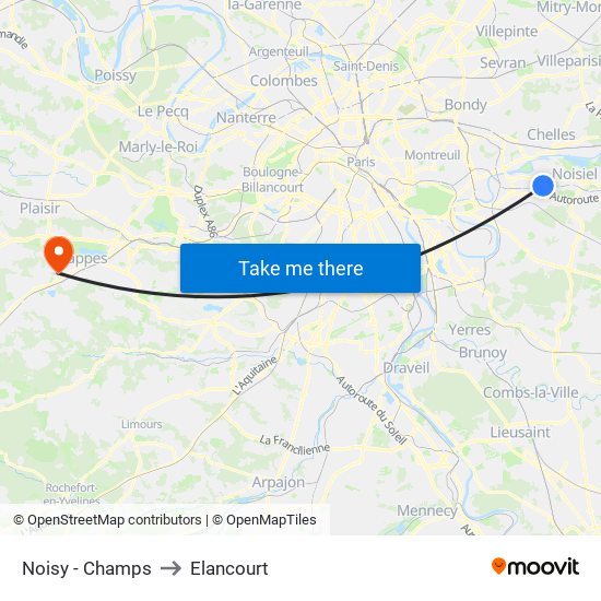 Noisy - Champs to Elancourt map