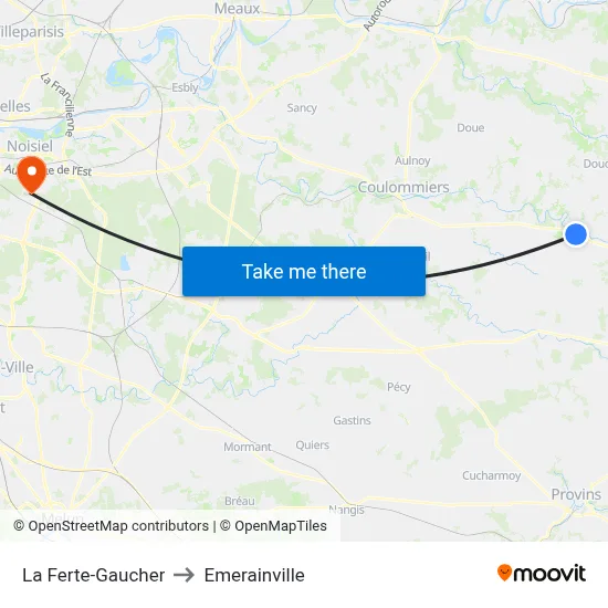 La Ferte-Gaucher to Emerainville map