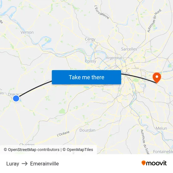 Luray to Emerainville map