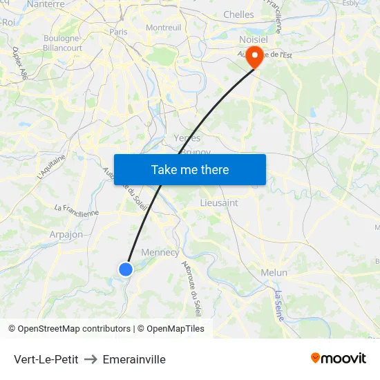 Vert-Le-Petit to Emerainville map