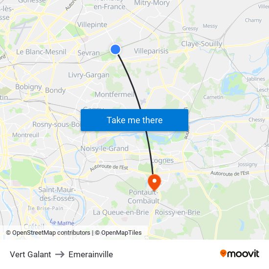 Vert Galant to Emerainville map