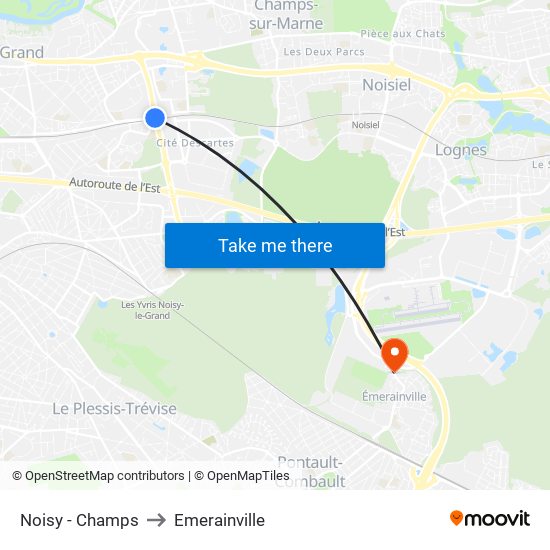 Noisy - Champs to Emerainville map