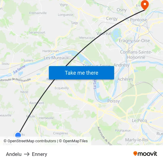 Andelu to Ennery map