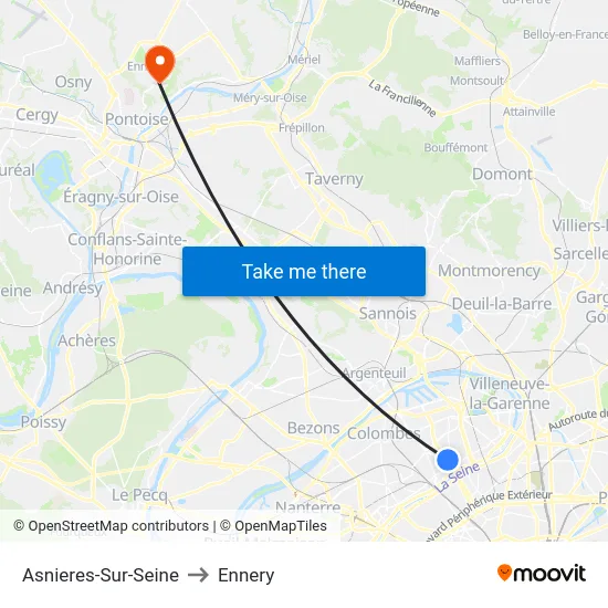 Asnieres-Sur-Seine to Ennery map