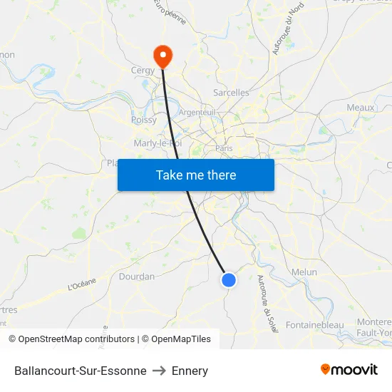 Ballancourt-Sur-Essonne to Ennery map