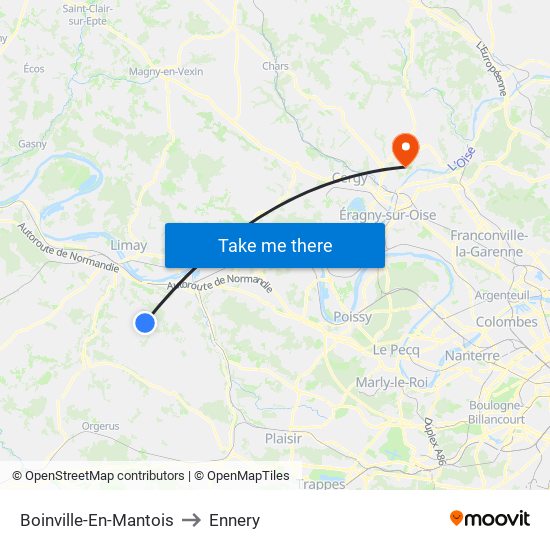 Boinville-En-Mantois to Ennery map