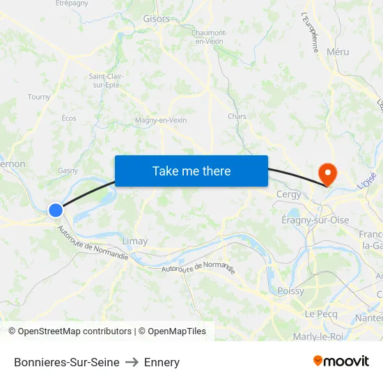 Bonnieres-Sur-Seine to Ennery map