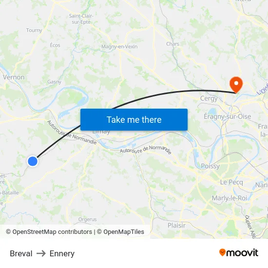 Breval to Ennery map