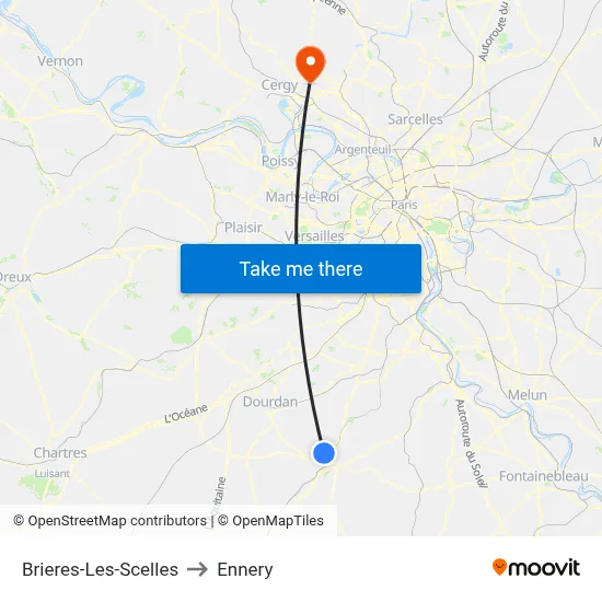 Brieres-Les-Scelles to Ennery map