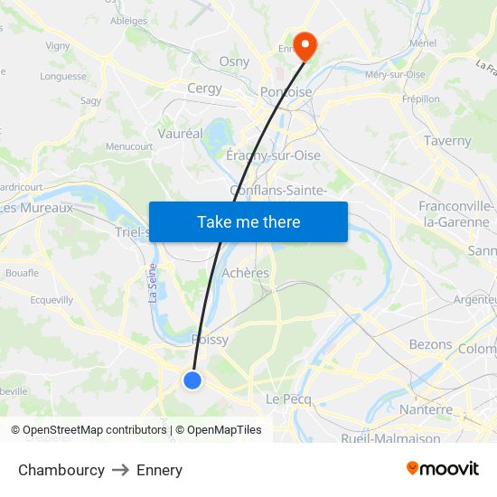 Chambourcy to Ennery map