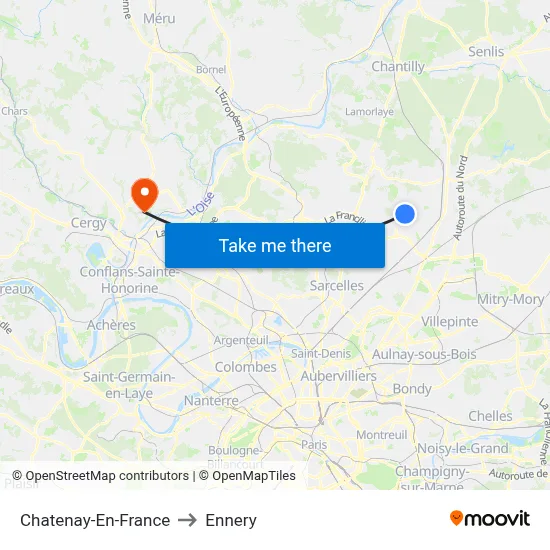 Chatenay-En-France to Ennery map
