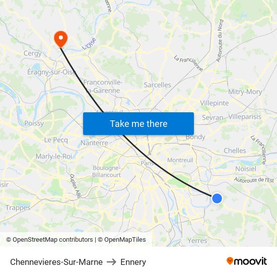 Chennevieres-Sur-Marne to Ennery map