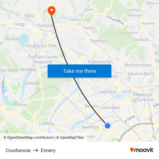 Courbevoie to Ennery map