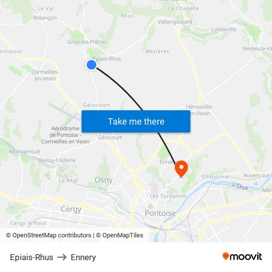 Epiais-Rhus to Ennery map