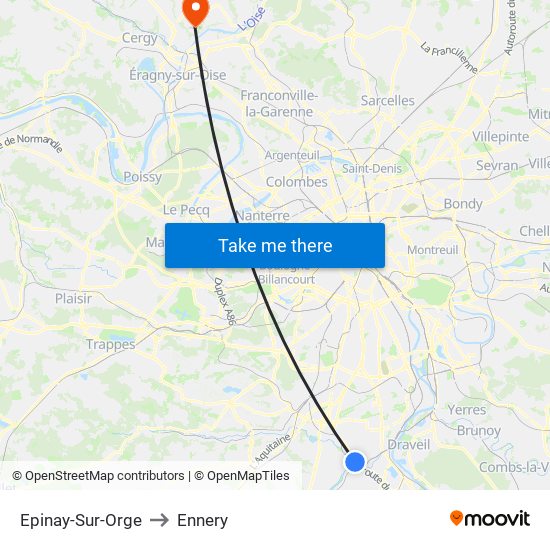 Epinay-Sur-Orge to Ennery map