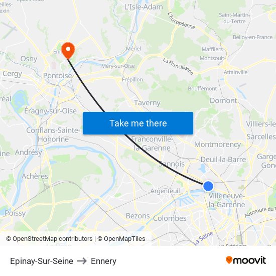 Epinay-Sur-Seine to Ennery map