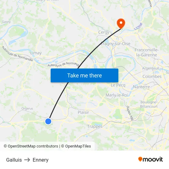 Galluis to Ennery map