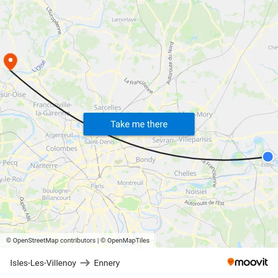 Isles-Les-Villenoy to Ennery map
