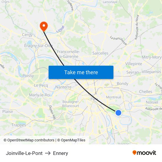 Joinville-Le-Pont to Ennery map