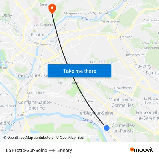 La Frette-Sur-Seine to Ennery map