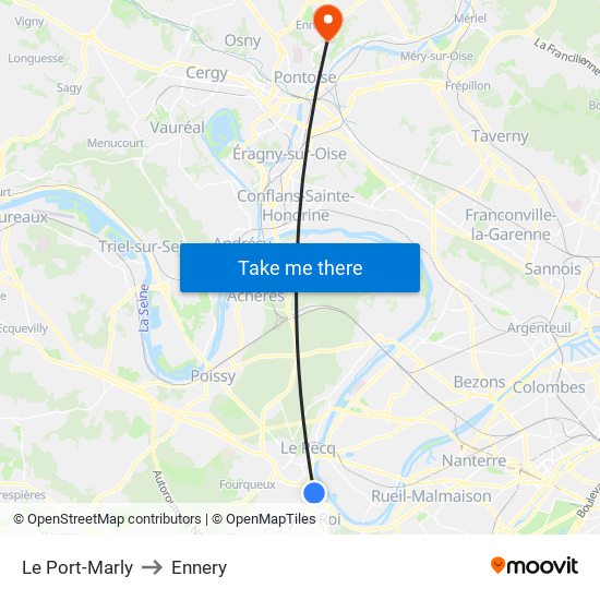 Le Port-Marly to Ennery map