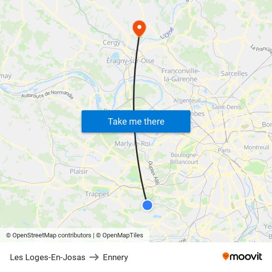 Les Loges-En-Josas to Ennery map