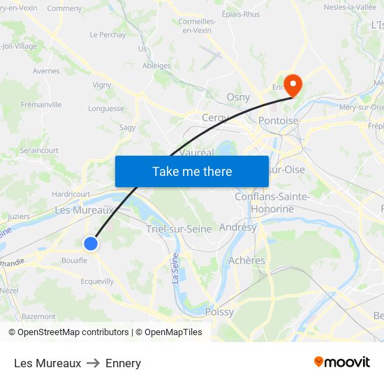 Les Mureaux to Ennery map