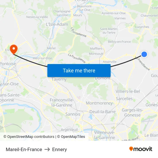 Mareil-En-France to Ennery map