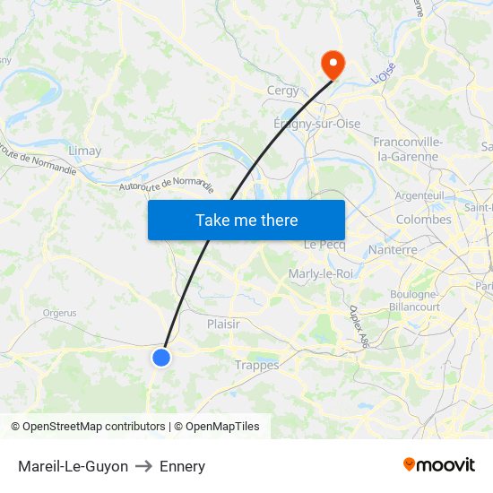 Mareil-Le-Guyon to Ennery map