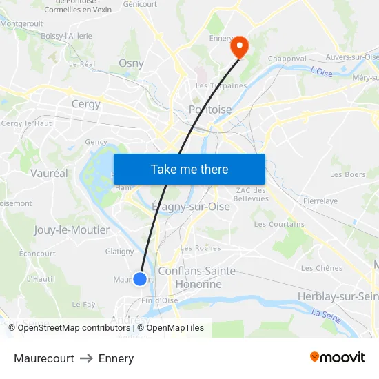 Maurecourt to Ennery map